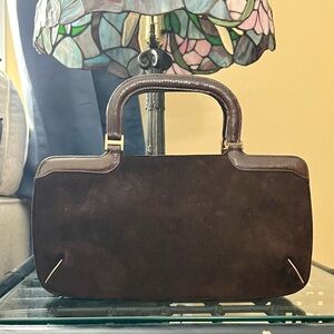 Vintage JH Saks Fifth Avenue Suede and Lizard Hand Bag